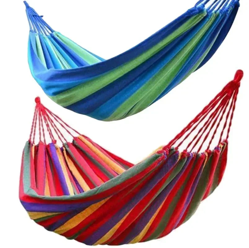 New Sale Ultralight Camping Hammock with Backpack  Rainbow Outdoor Leisure Portable Hammock Canvas Hammocks