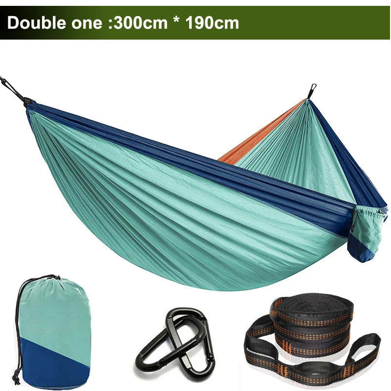 Camping hammocks with double and single portable hammocks with straps lightweight nylon parachute hammocks suitable for outdoor