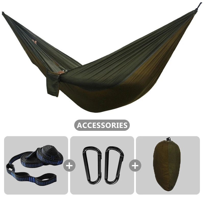 Camping Hammock 260x140cm Double Portable Hammock with 2 Tree Straps Lightweight Hammocks for Travel Beach Backyard Patio Hiking