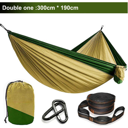 Camping hammocks with double and single portable hammocks with straps lightweight nylon parachute hammocks suitable for outdoor