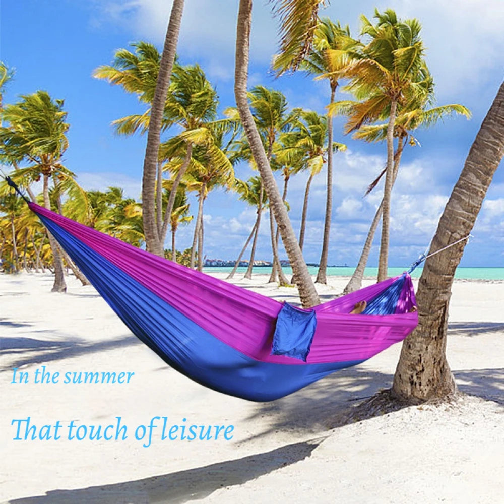 Outdoor Camping Hammock Lightweight Parachute Nylon For Travel Hiking Swing Hang Sleeping Bed As Outdoor Furniture In Garden