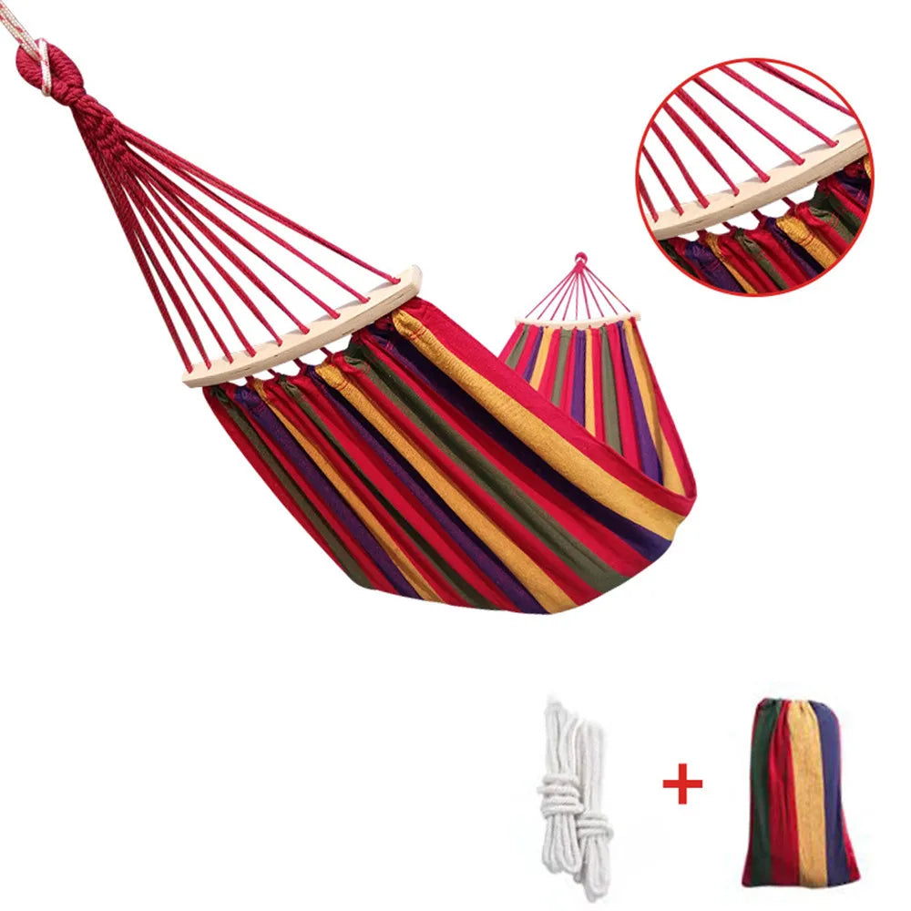 Double Hammock,Cotton Hammock Portable Hammock with Carry Bag,Perfect Camping Outdoor/Indoor Patio Backyard