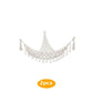 Boho Plush Toy Hammock Triangular Shape Hanging Mesh Storage Basket Cotton Tassels Wall Net for Bedroom Living Room