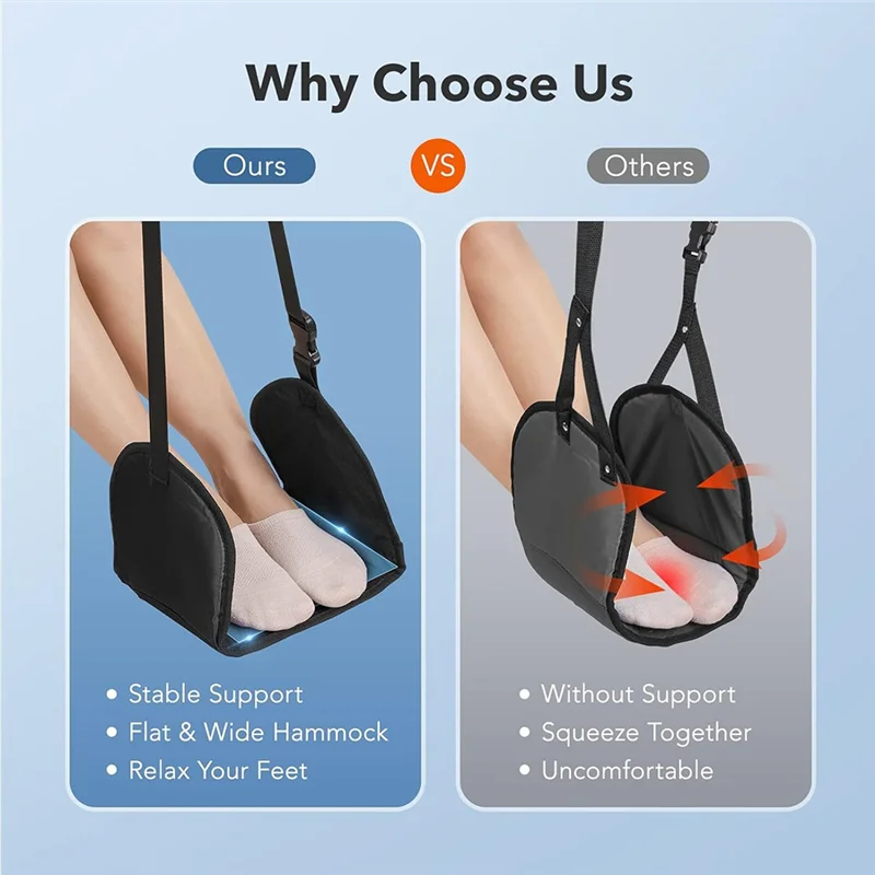 Emption!Foot Relaxing Hammock Adjustable Airplane Foot Hammock For Office Travel Relaxing Under-Desk Resting Foot Hammock