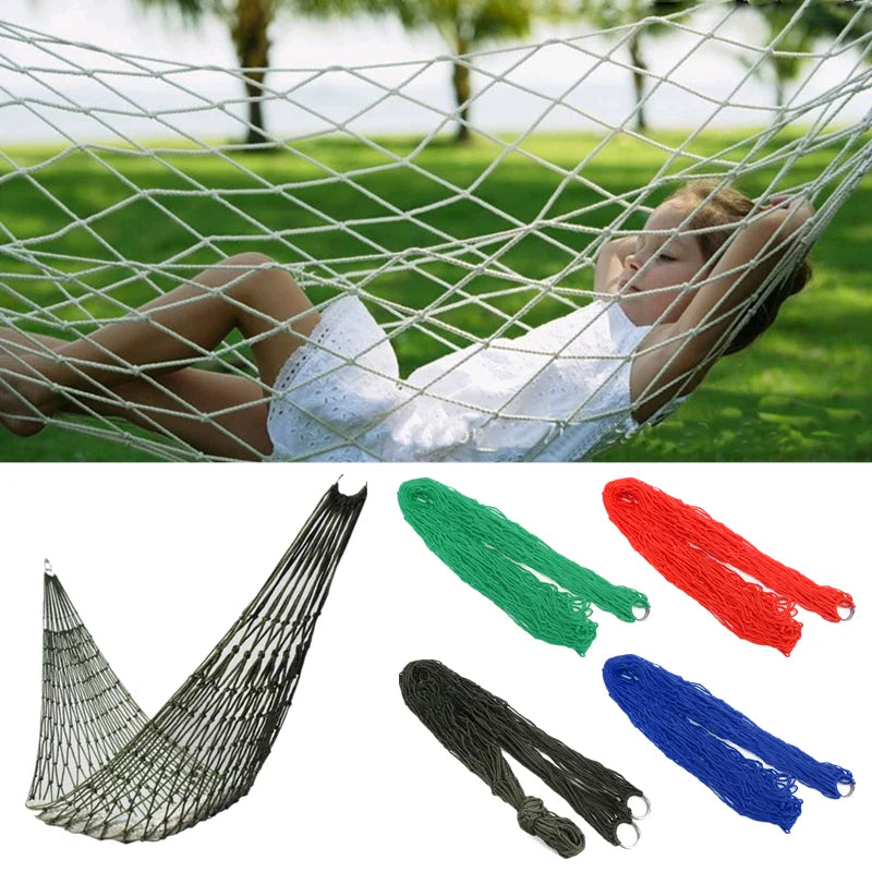 Portable Outdoor Sport Hammock, Camping Hammock Mesh Net for Garden Beach Yard Travel Swing Hanging Bed