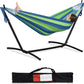 Double Hammock with Steel Stand  Outside Garden Yard Outdoor Camping 2 People Standing Hammocks and  Carrying Bag