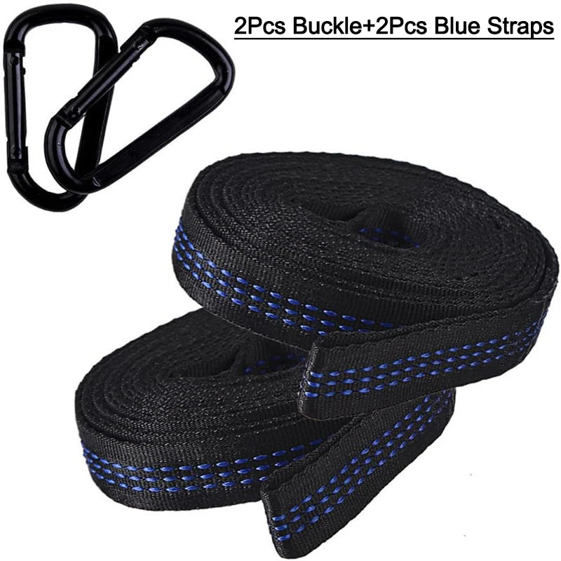 2pcs Hammock Straps Special Reinforced Polyester Straps 5 Ring High Load-Bearing Barbed Hammock Straps For Outdoor Camping