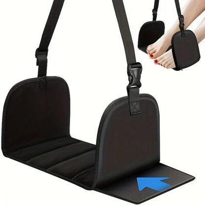 Foot Hammock for Flight,Ergonomic Airplane Footrest,Flight Essentials Hammock Support Plates ideal for Long Travel Foot Leg Rest