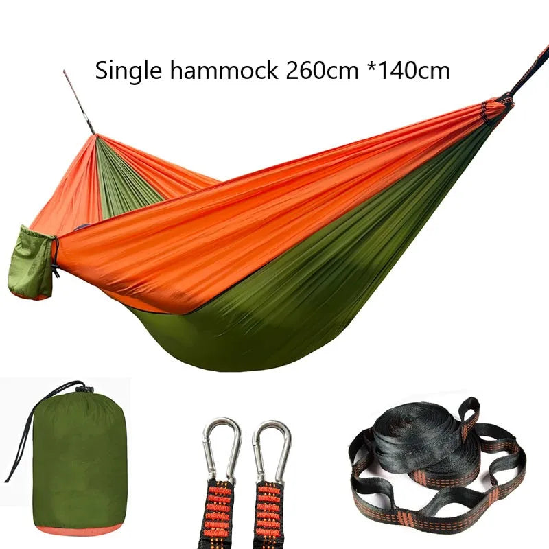 Camping hammocks with double and single portable hammocks with straps lightweight nylon parachute hammocks suitable for outdoor