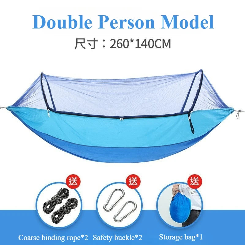 Outdoor Camping Hammock with Mosquito Net Swing Sleeping Hammock Camping Stuff Hanging Sleeping Hammock with Storage Bag