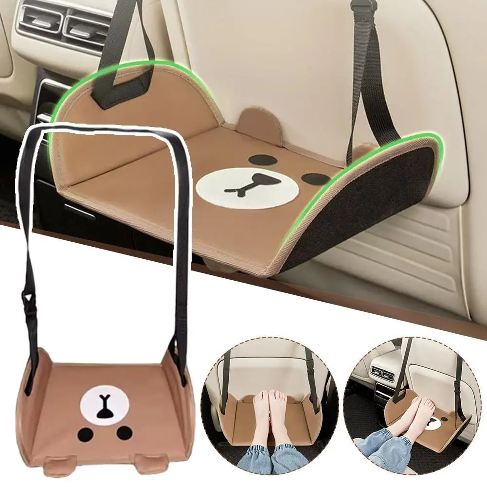 Car Travel Rest Foot Mat Portable Auto Backseat Suspension Hammock Office Footstool Suspension Adjust Interior Trim Supplies