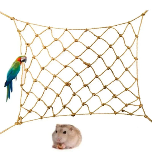 Parrot Swing Rope Birds Hanging Climbing Net wiith Hook Hammock Birds Stand Ladder Birds Chewing Playing Toys Hamster hammock
