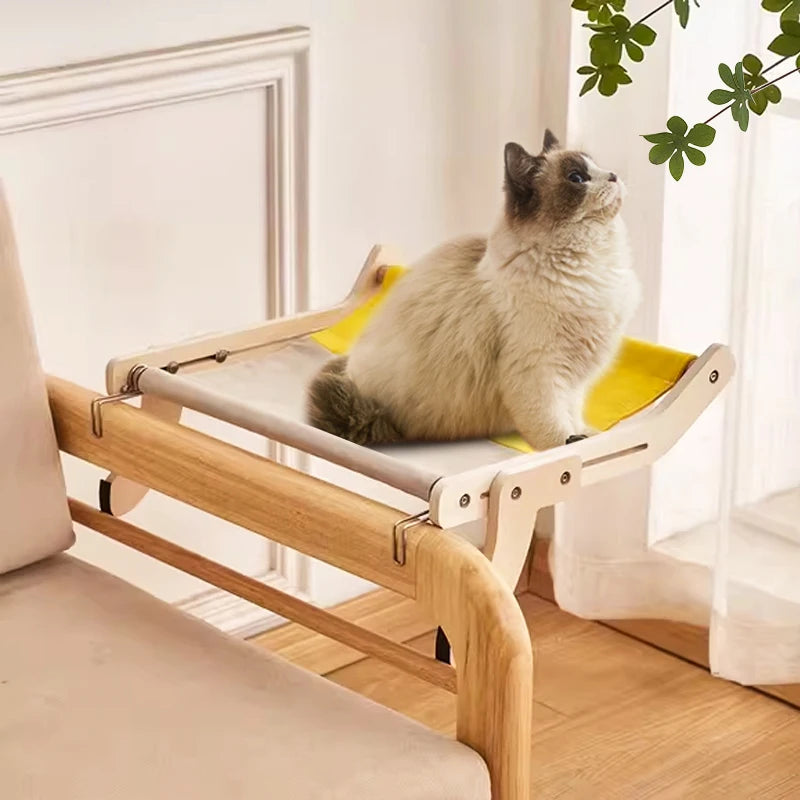 The Cat Hammock Features A Suspended, Super-heavy Cotton and Linen Fabric That Is Scratch-resistant, Breathable and Adjustable