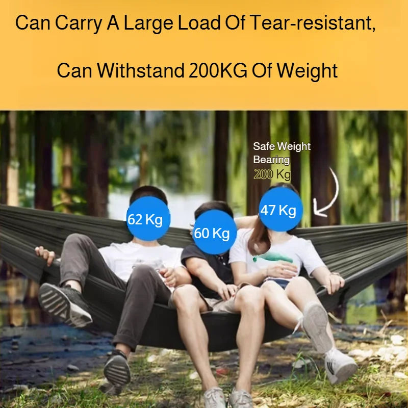 Outdoor Essential Camping Hammock Anti-mosquito and Insect Portable Foldable Quick-open Anti-rollover Nylon Sunshade Hammock