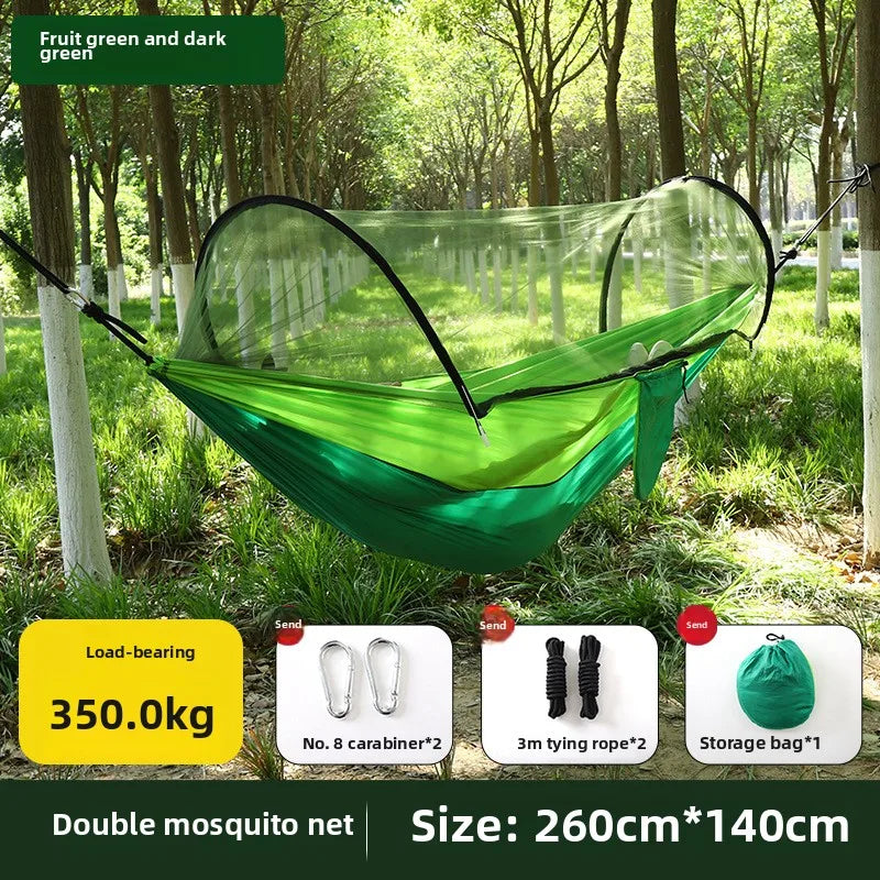 Nylon Spun Hammock Ultra-light Nylon Parachute Color Matching Single Double Outdoor Hammock Camping Cross-border Camping Swing