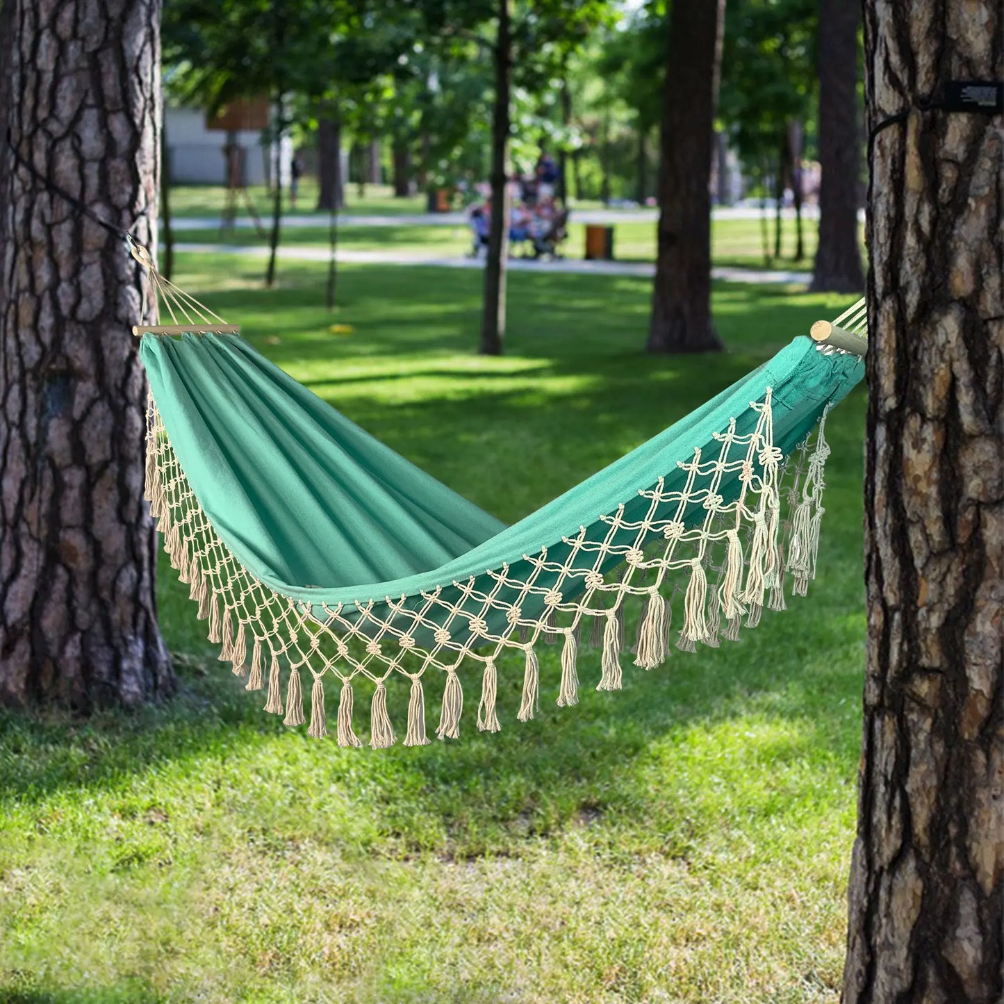 Hammock Outdoor Camping Leisure Canvas Thickened Swing Hammock Anti-rollover Perfect for Garden Patio Backyard
