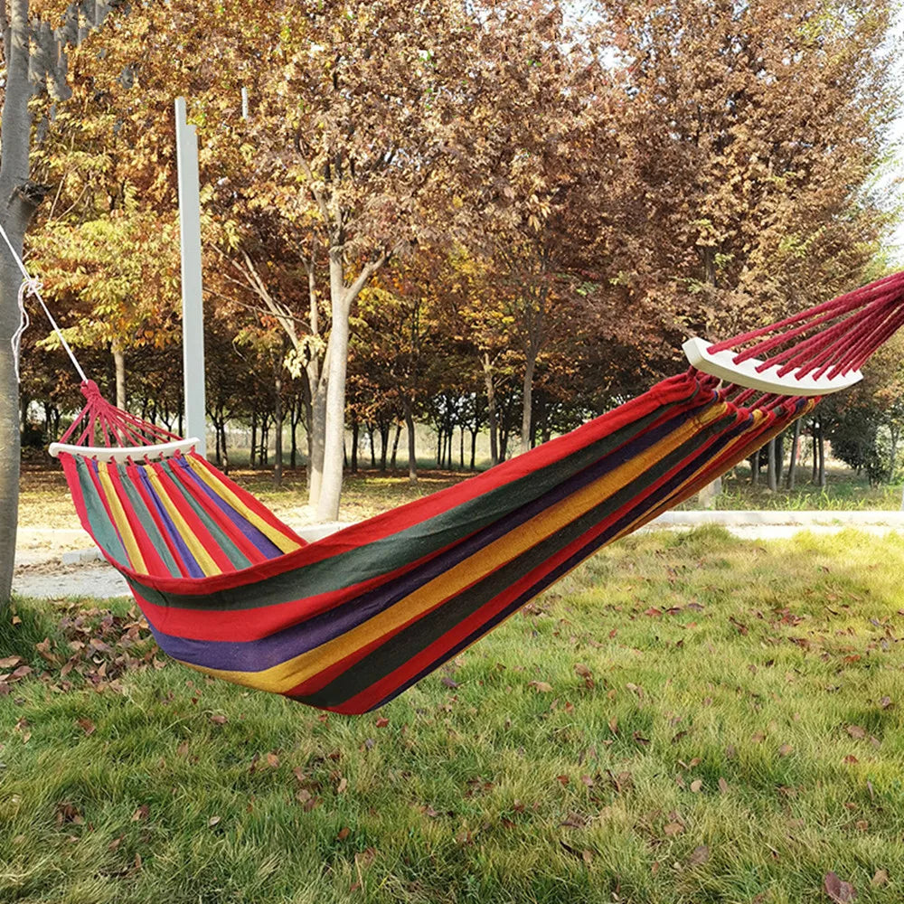 Double Hammock,Cotton Hammock Portable Hammock with Carry Bag,Perfect Camping Outdoor/Indoor Patio Backyard