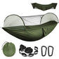 Double Camping Hammock with Mosquito Netting Pop-up Portable Hammock Ultralight Nylon Parachute Hammocks with Tree Straps