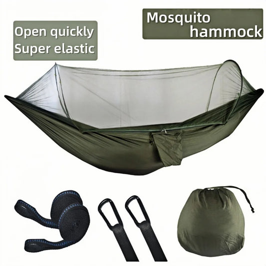 Camping Hammock with Mosquito Net Hammock Mosquito Proof Portable Swing Travel Hike Sleeping Hanging Sturdy and Stable Bed Net