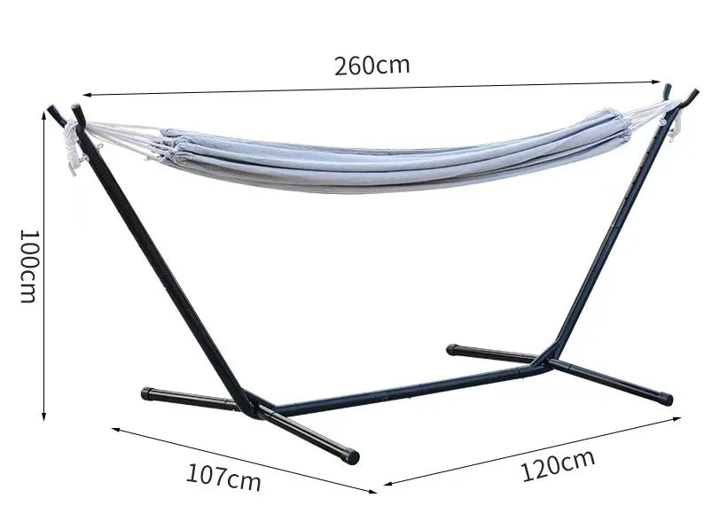 Indoor Lunch Break Outdoor Horn Hammock Stand Reinforced and Stabilized Mesh Bed Outdoor Canvas Swing Camping
