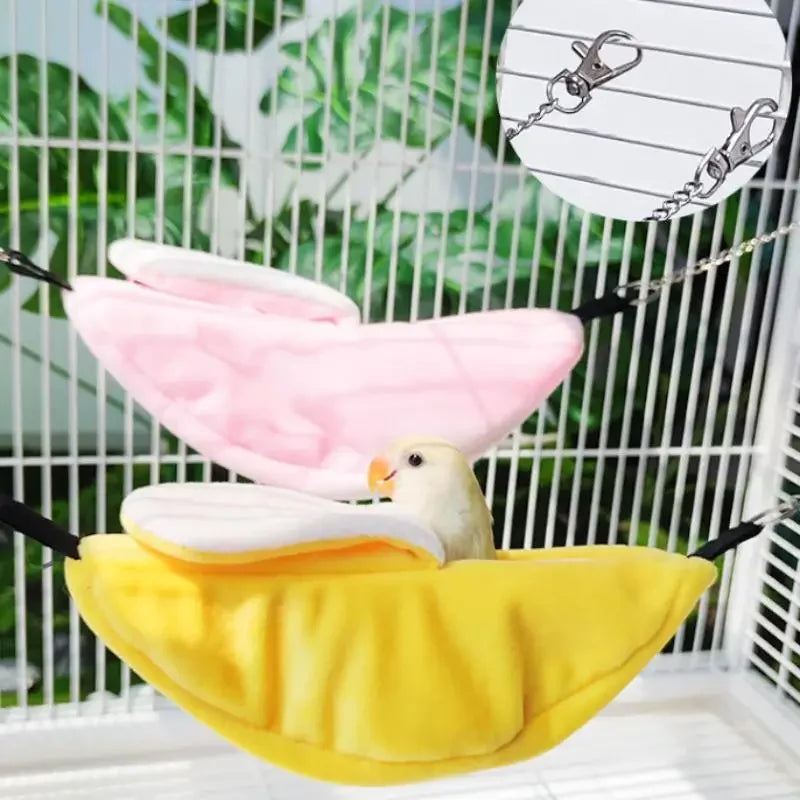 Soft Bed Hammock for Small Animals - Banana Shaped Hamster Bird Rat Bird Nest Hanging Swing Moon Boat Bed Pet Supplies