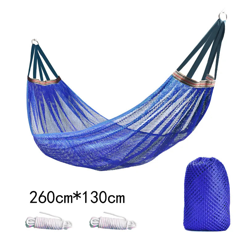 Hammock Swing Outdoor Ice Silk Hammock Single Widened Mesh Swing Swing Adult Children Dormitory Hang Portable Camping  Hammocks