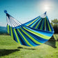Outdoor Canvas Hammock Swing Single or Double Person Colorful Stripes Curved Stick Polyester Anti-Slip Comfortable Backyard