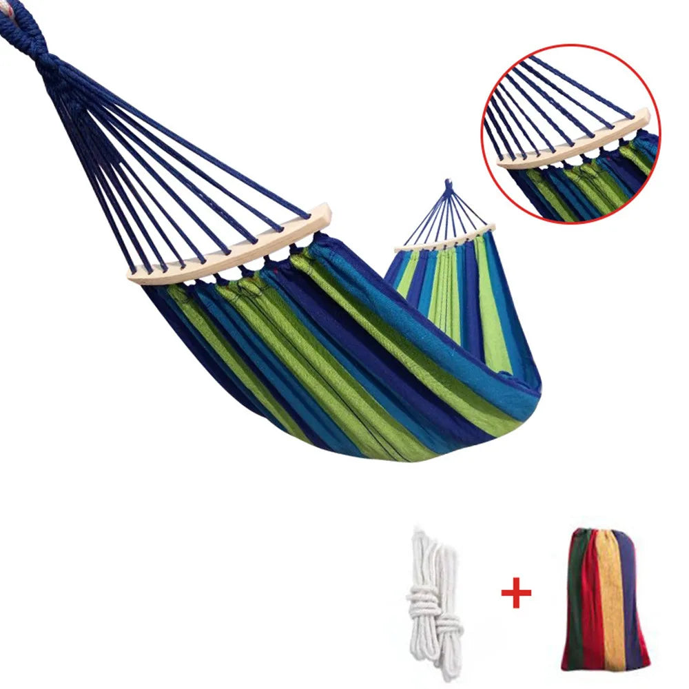 Double Hammock,Cotton Hammock Portable Hammock with Carry Bag,Perfect Camping Outdoor/Indoor Patio Backyard
