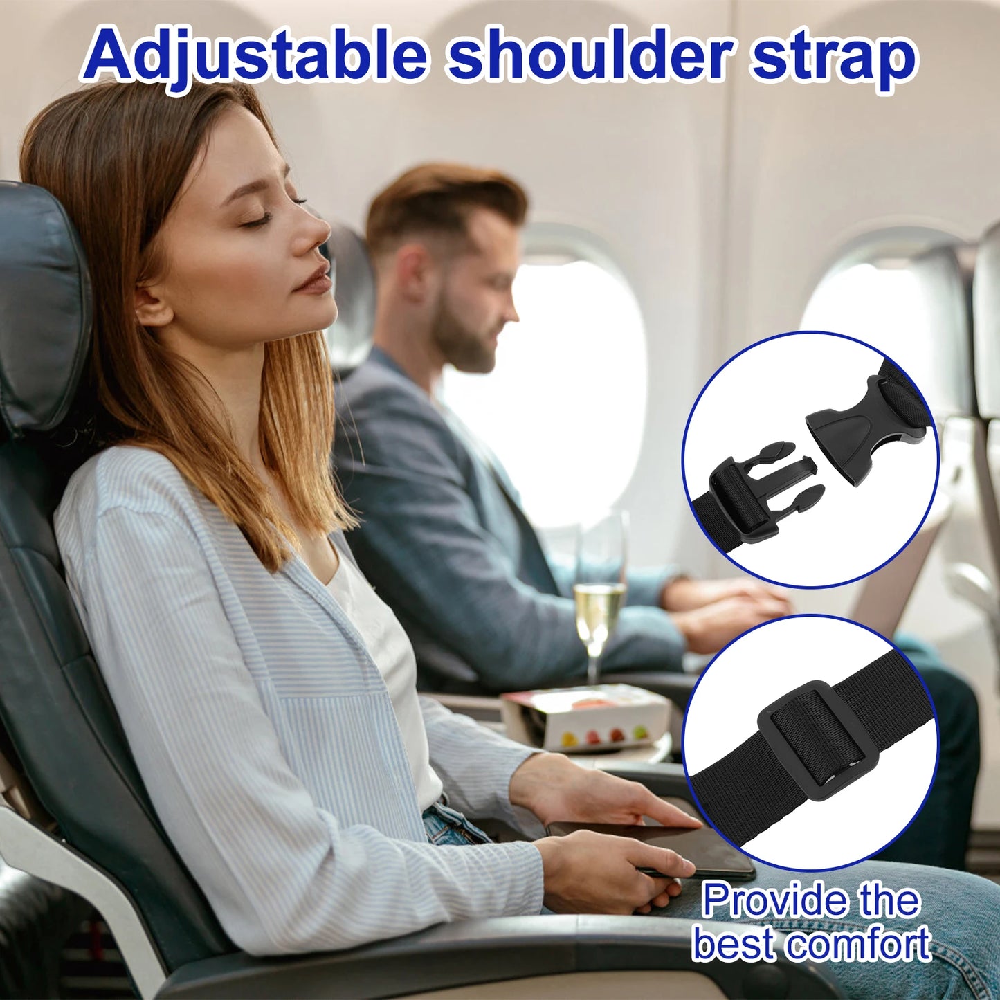 Airplane Foot Hammock Portable Airplane Footrest with Adjustable Strap Removable Pad Travel Leg Comfortable Support Plates
