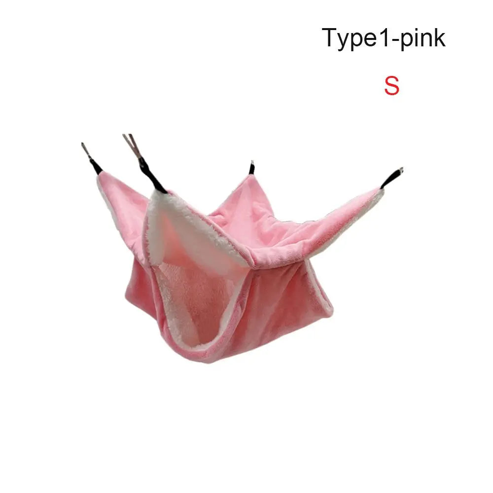 Hammock For Rats Double Thick Plush Warm Bed For Hamster House Nest Sleeping Bag Hanging Tree Beds Pet Rat Squirrel Hamster Nest