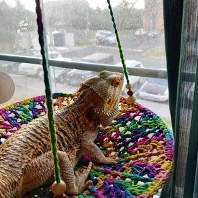 Reptile Hammock Swing Hanging Bed Summer Climbing Lounge Sleeping Bed Hamster Lizard Bed Bird Gecko Decor Swing Toy