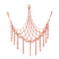 Boho Plush Toy Hammock Triangular Shape Hanging Mesh Storage Basket Cotton Tassels Wall Net for Bedroom Living Room