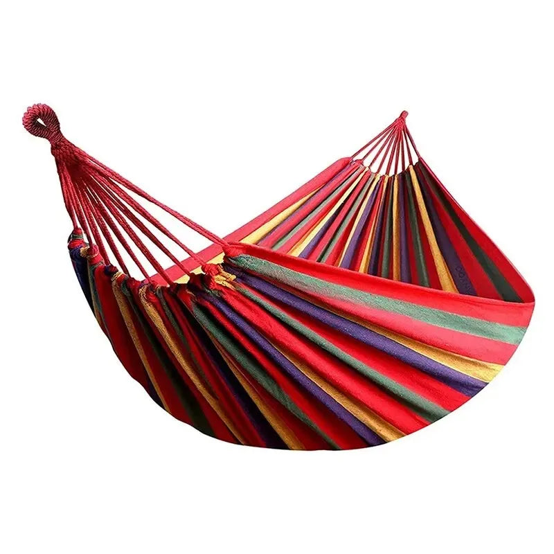 1pc Outdoor Canvas Hammock Camping Swing Hammock with Tree Ropes Load-bearing Up to 200kg Perfect for Garden Patio Backyard