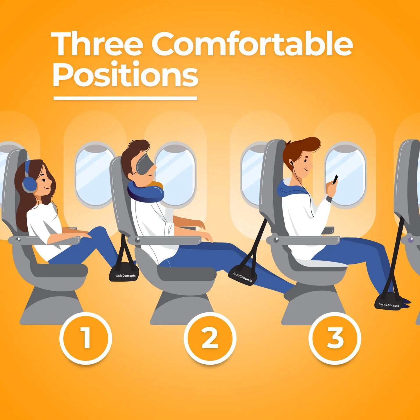 Adjustable foot hammocks for travel, car, airplane rest, office hanging, simple leg support foot pads, foot hammocks