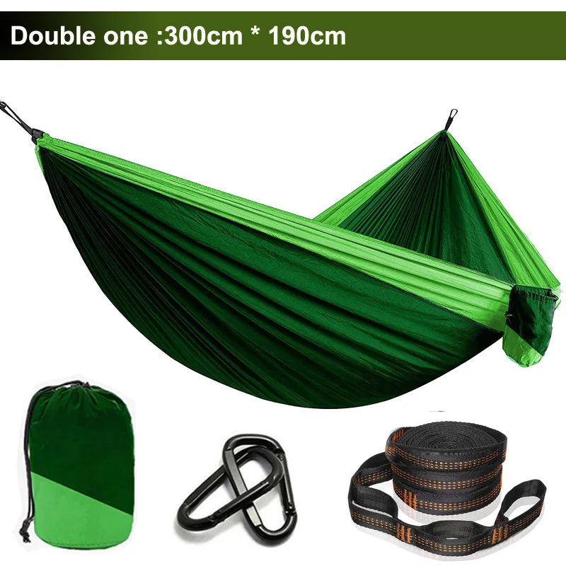 Camping hammocks with double and single portable hammocks with straps lightweight nylon parachute hammocks suitable for outdoor
