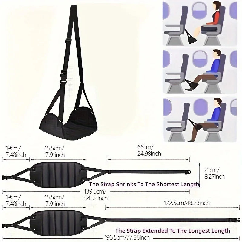 2Pcs Airplane Foot Hammock, Foot Rest, Airplane Travel Footrest, Flight Leg Hammock Hanger Sling, Portable Travel Accessories