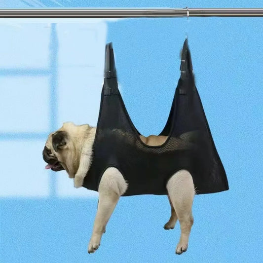 Hanging Pet Beauty Hammock Anti Bite Anti-Scratch Pet Hammock Restraint Bag with Hooks Breathable Cat Grooming Hammock