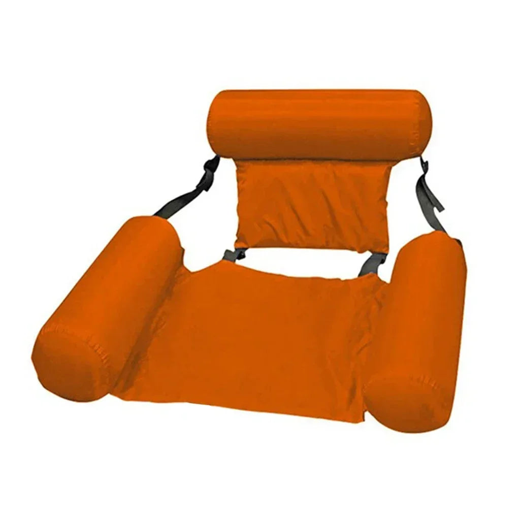 Foldable Floating Water Hammock Float Lounger Inflatable Pool Mat Floating Recliner Bed Swimming Air Mattress Pool Accessories