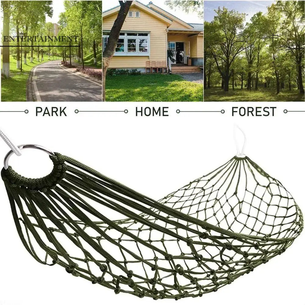Swing Hanging Bed With Rope Nylon Mesh Hammock Portable Fabric Camping Hammock Folding Ultralight Outdoor Sleeping Bed Travel