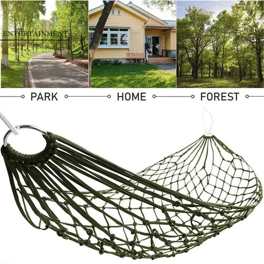 Swing Hanging Bed With Rope Nylon Mesh Hammock Portable Fabric Camping Hammock Folding Ultralight Outdoor Sleeping Bed Travel