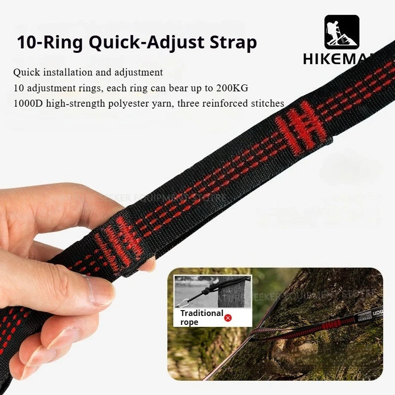 Outdoor Camping Hammock with Storage Bag 210T High Strength Hanging Sleeping Bed for Beach Picnic Load Capacity 200kg Hammocks