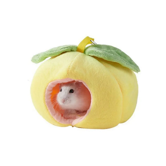 Cute Hanging Hamster Hammock Cartoon Fruit Shape Plush Hamster Sleeping Bag Soft Plush Hamster Cotton House Autumn