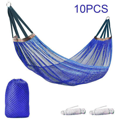 Hickened Rope Hammock Garden Outdoor Mesh Hammock Portable Simple Hammock Hanging Bed Double Outdoor Hammock with Bag