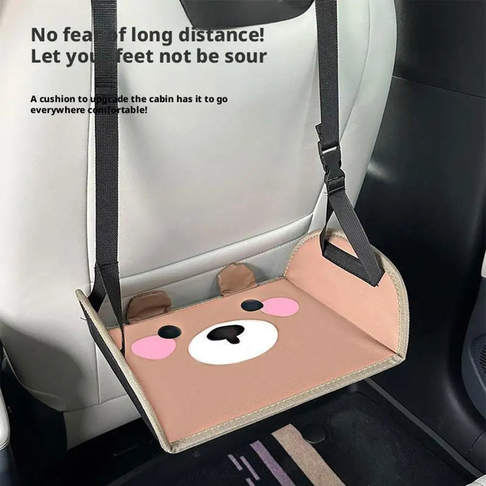 Cute Car Travel Foot Rest Pad Portable Foot Hammock Long Flight Essentials Footrest Hanging Adjustable Auto Interior Accessory