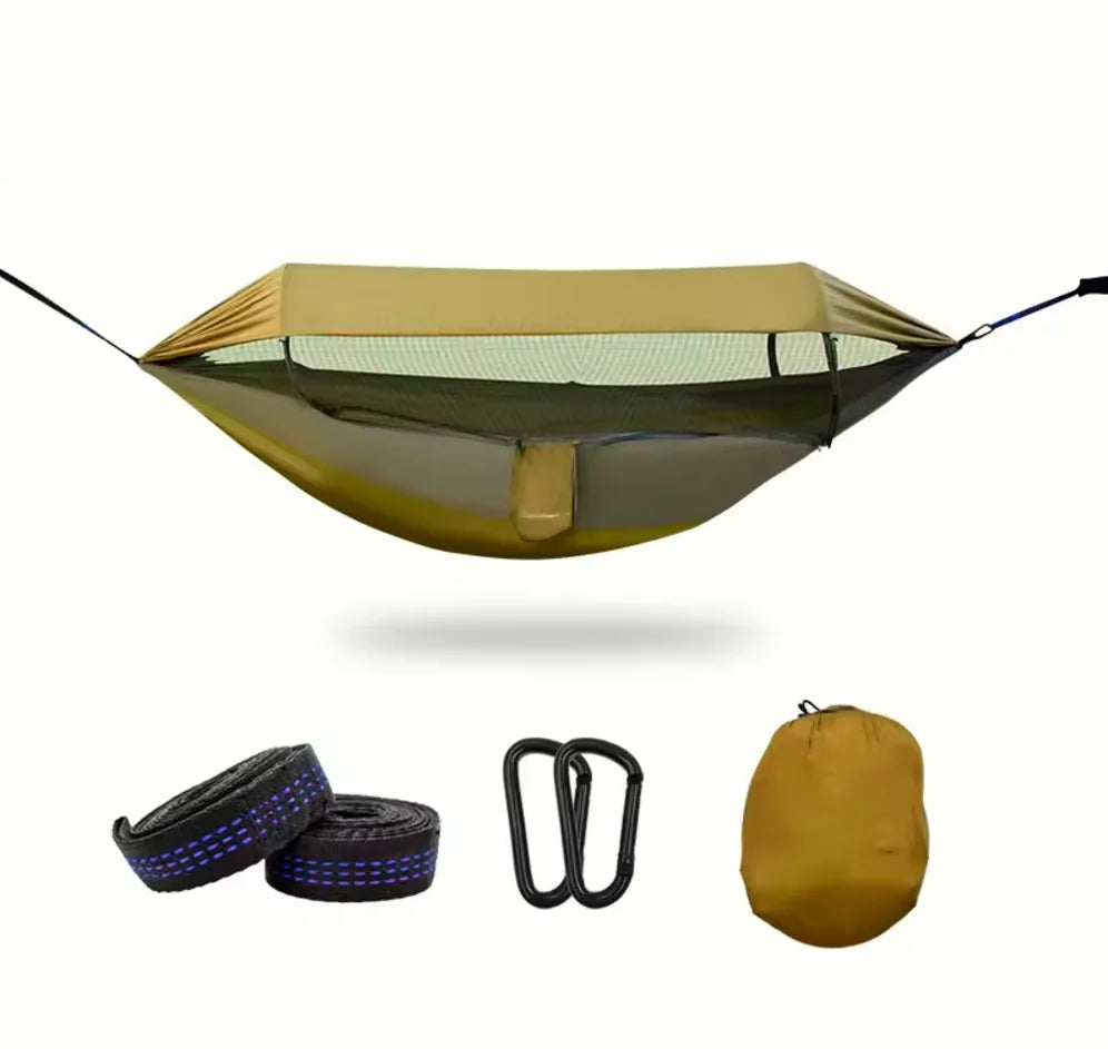 Waterproof Durable Outdoor Camping Hammock with Mosquito Net And Awning Lightweight Portable Sun Protection Leisure Swing