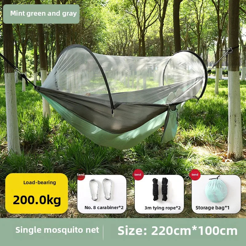 Nylon Spun Hammock Ultra-light Nylon Parachute Color Matching Single Double Outdoor Hammock Camping Cross-border Camping Swing