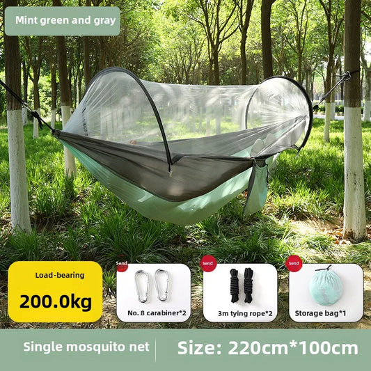 Nylon Spun Hammock Ultra-light Nylon Parachute Color Matching Single Double Outdoor Hammock Camping Cross-border Camping Swing