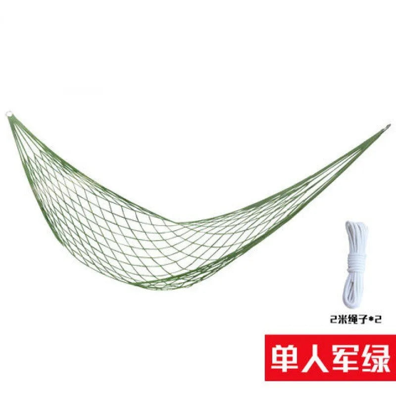 Outdoor Supplies Thick Mesh Camping Hammock Nylon Rope Single Hammock Nylon Rope Hammock Mesh Hammock