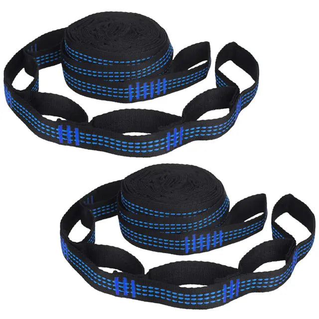 2pcs Hammock Straps, Special Reinforced Polyester Straps, 5 Ring High Load-Bearing Barbed Hammock Straps For Outdoor Camping