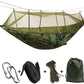 2 Person Camping Garden Hammock With Mosquito Net Outdoor Furniture Bed Strength Parachute Fabric Sleep Swing Portable Hanging